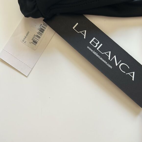 La Blanca Island Goddess High Neck Midkini Top - Black, Size 14, NWT - Picture 7 of 8